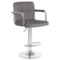 Стул барный KRUGER ARM, серый велюр (MJ9-75)