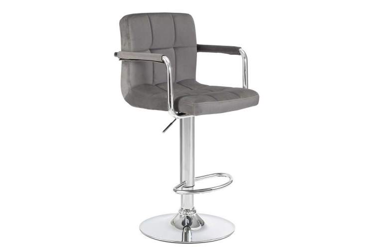 Стул барный DOBRIN KRUGER ARM, серый велюр (MJ9-75)-1