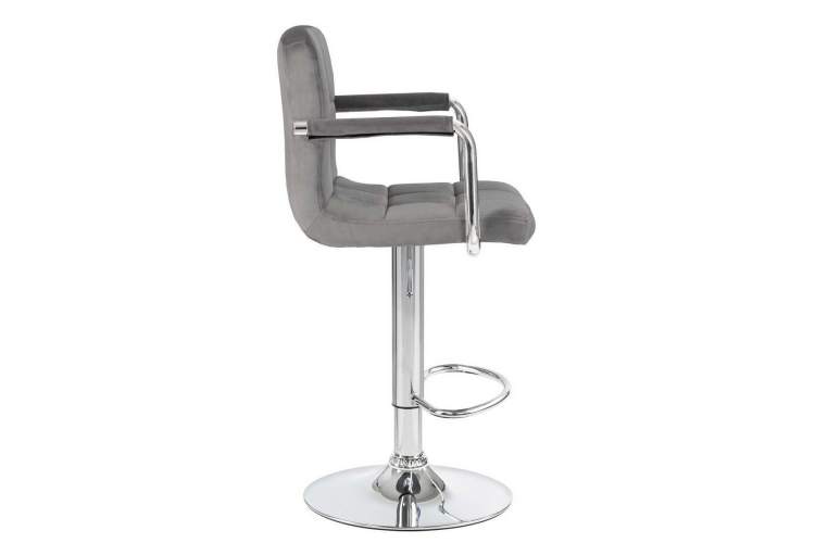Стул барный DOBRIN KRUGER ARM, серый велюр (MJ9-75)-2
