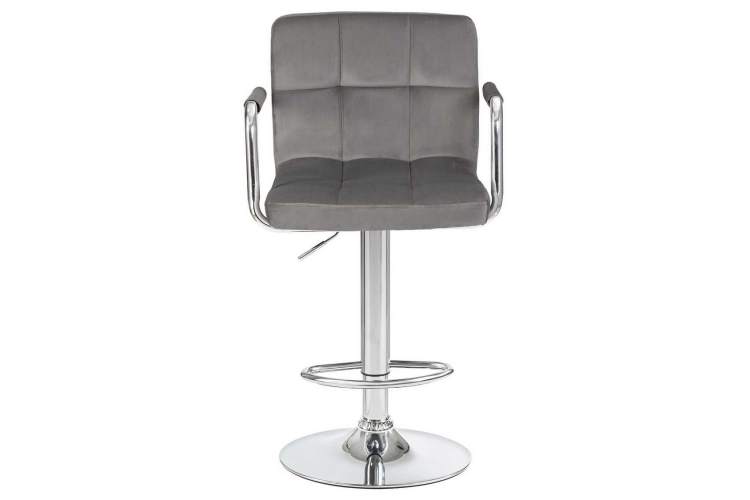 Стул барный DOBRIN KRUGER ARM, серый велюр (MJ9-75)-5