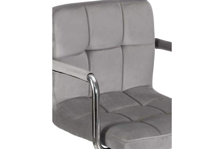 Стул барный DOBRIN KRUGER ARM, серый велюр (MJ9-75)-6