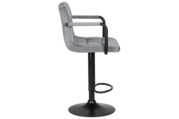 Набор 2 шт Стул барный DOBRIN KRUGER ARM BLACK, серый велюр (MJ9-75)-3