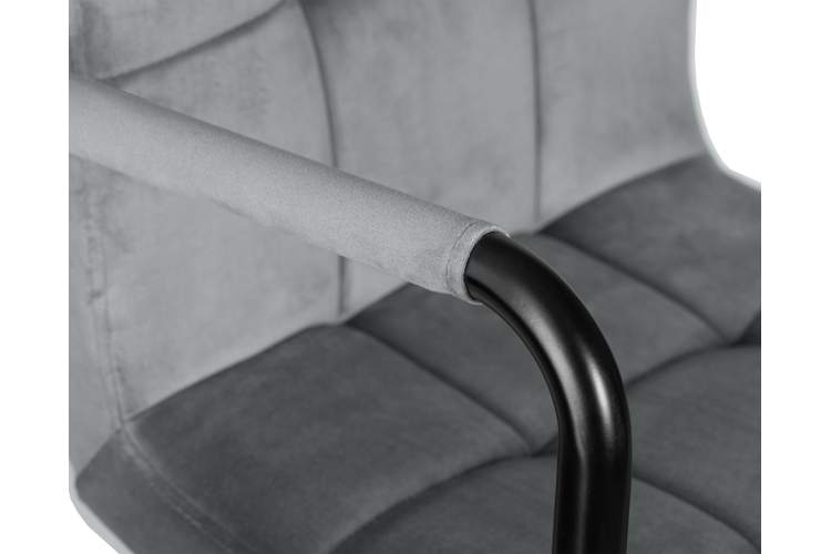 Набор 2 шт Стул барный DOBRIN KRUGER ARM BLACK, серый велюр (MJ9-75)-7