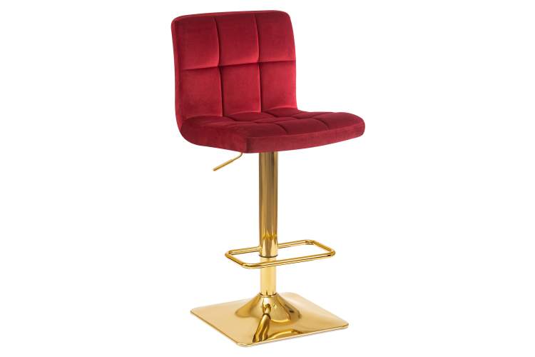 Набор 2 шт Стул барный DOBRIN GOLDIE, бордовый велюр (MJ9-43)-1