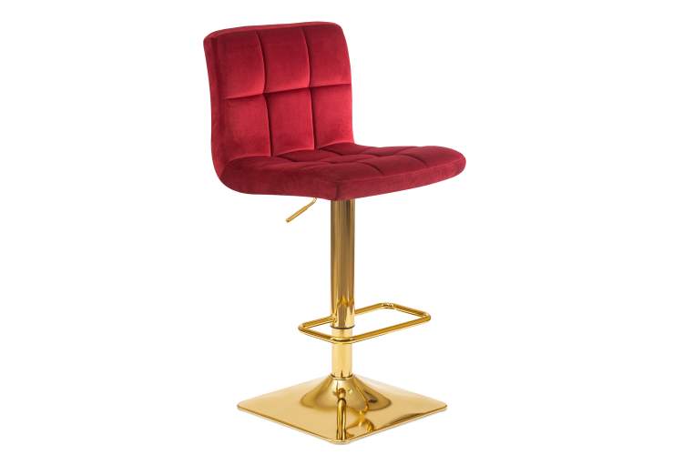Набор 2 шт Стул барный DOBRIN GOLDIE, бордовый велюр (MJ9-43)-2