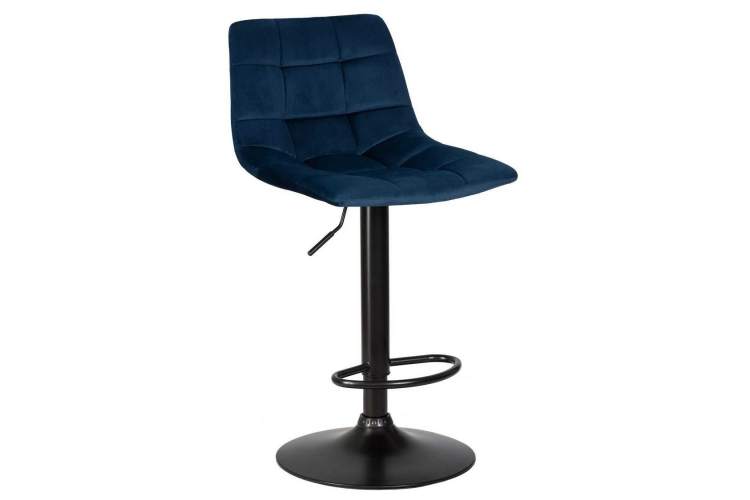 Стул барный DOBRIN TAILOR BLACK, синий велюр (MJ9-117)