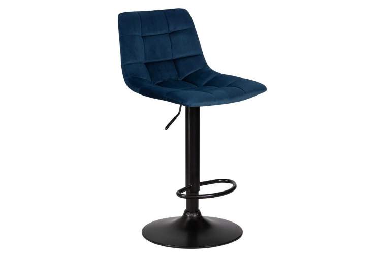 Стул барный DOBRIN TAILOR BLACK, синий велюр (MJ9-117)-1