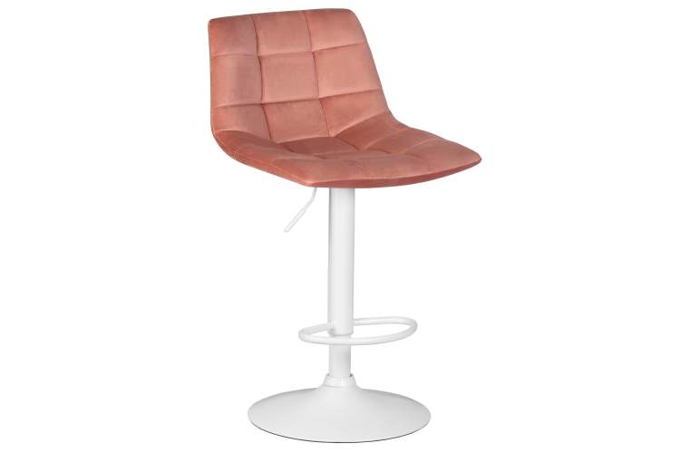 Набор 2 шт Стул барный DOBRIN TAILOR WHITE, пудрово-розовый велюр (MJ9-32)-1
