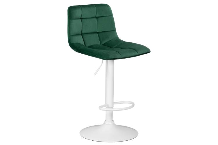 Стул барный DOBRIN TAILOR WHITE, зеленый велюр (MJ9-88)-1