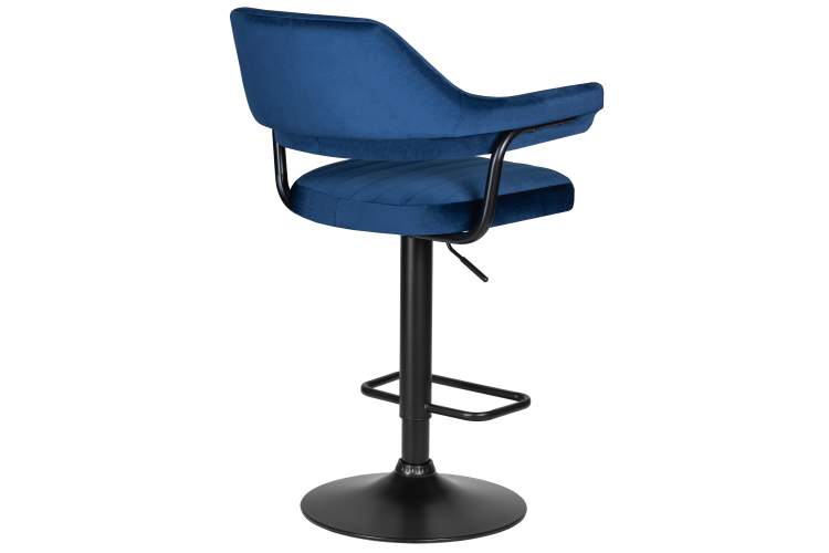 Набор 2 шт Стул барный DOBRIN CHARLY BLACK, синий велюр (MJ9-117)-4
