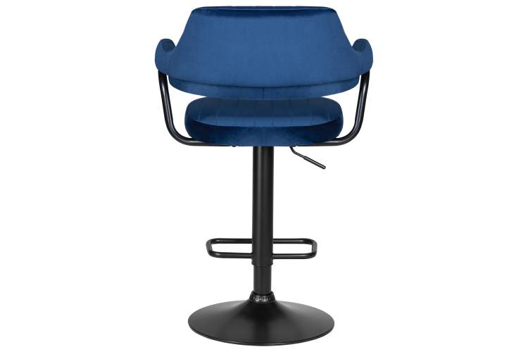 Набор 2 шт Стул барный DOBRIN CHARLY BLACK, синий велюр (MJ9-117)-5
