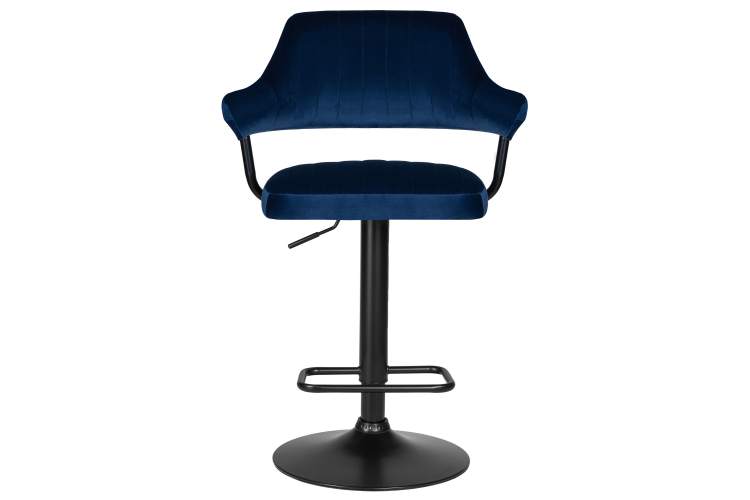 Набор 2 шт Стул барный DOBRIN CHARLY BLACK, синий велюр (MJ9-117)-6