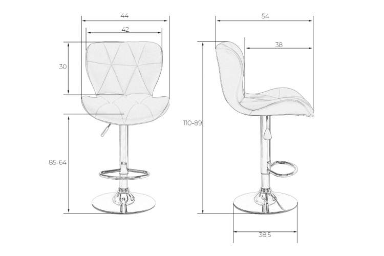 Набор 2 шт Стул барный DOBRIN BARNY, красный-10