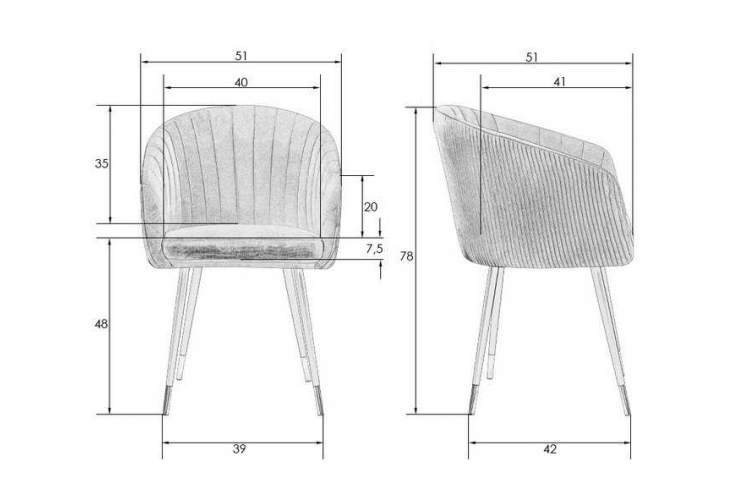 Стул обеденный DOBRIN MARY, синий велюр (1922-20)-9