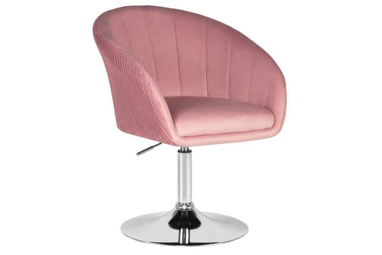 Кресло дизайнерское DOBRIN EDISON, розовый велюр (1922-16)