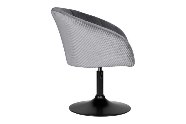 Кресло дизайнерское DOBRIN EDISON BLACK, серый велюр (1922-19)-2