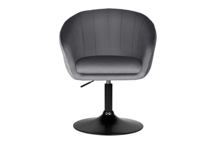 Кресло дизайнерское DOBRIN EDISON BLACK, серый велюр (1922-19)-5