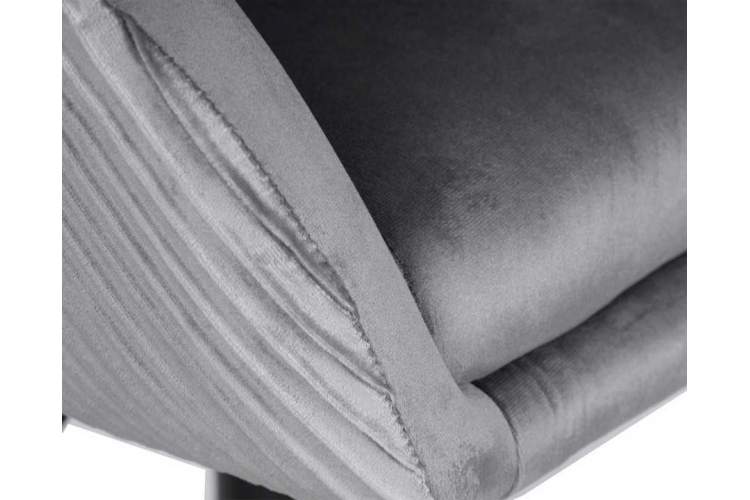 Кресло дизайнерское DOBRIN EDISON BLACK, серый велюр (1922-19)-6