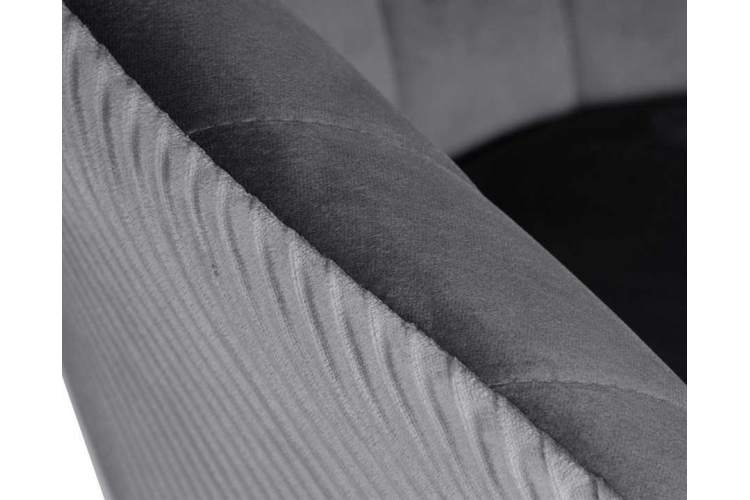 Кресло дизайнерское DOBRIN EDISON BLACK, серый велюр (1922-19)-7