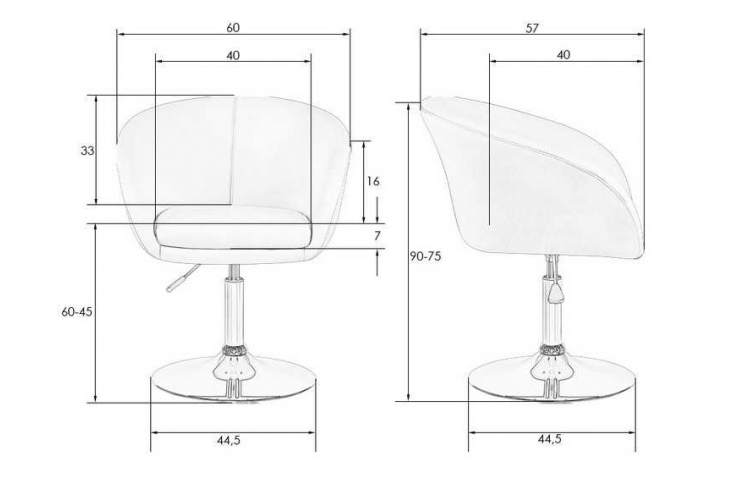 Кресло дизайнерское DOBRIN EDISON BLACK, серый велюр (1922-19)-8