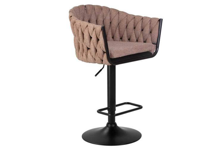 Стул барный DOBRIN LEON, коричневая ткань (LAR 275-3)-1