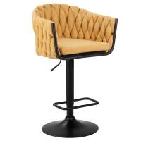 Стул барный LEON, жёлтая ткань (LAR 275-8)