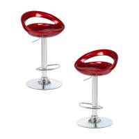 Набор 2 шт Стул барный DOBRIN DISCO, бордовый металлик
