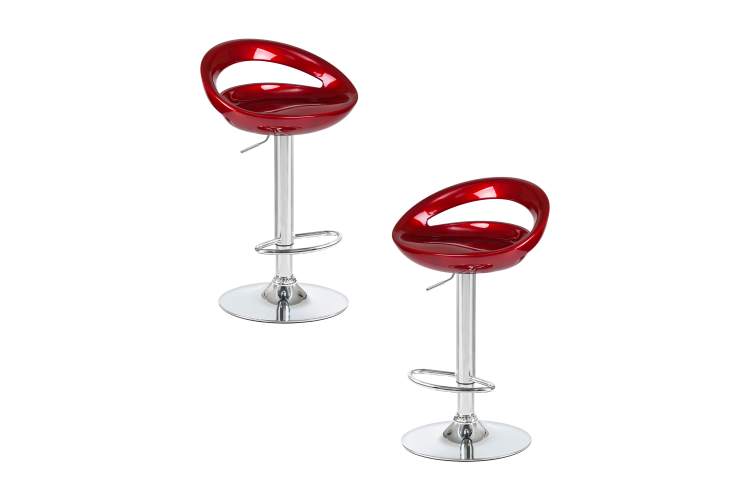 Набор 2 шт Стул барный DOBRIN DISCO, бордовый металлик