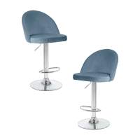 Набор 2 шт Стул барный DOBRIN MILANA, пудрово-голубой велюр (MJ9-74)