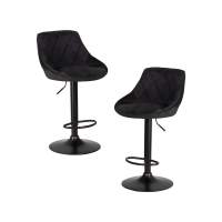 Набор 2 шт Стул барный DOBRIN LOGAN BLACK, черный велюр (MJ9-101)