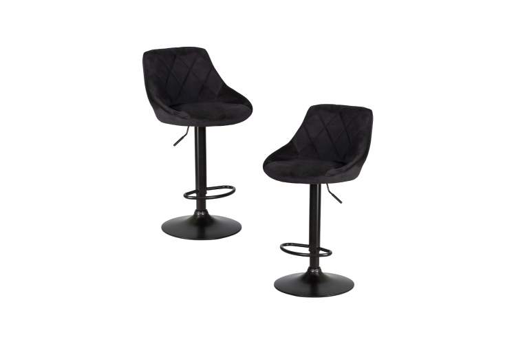 Набор 2 шт Стул барный DOBRIN LOGAN BLACK, черный велюр (MJ9-101)