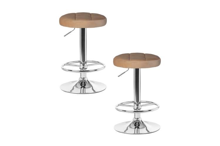 Набор 2 шт Табурет барный DOBRIN BRUNO, бежевый велюр (MJ9-10)