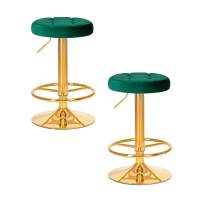 Набор 2 шт Табурет барный DOBRIN BRUNO GOLD, зеленый велюр (MJ9-88)