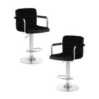 Набор 2 шт Стул барный DOBRIN KRUGER ARM, черный велюр (MJ9-101)