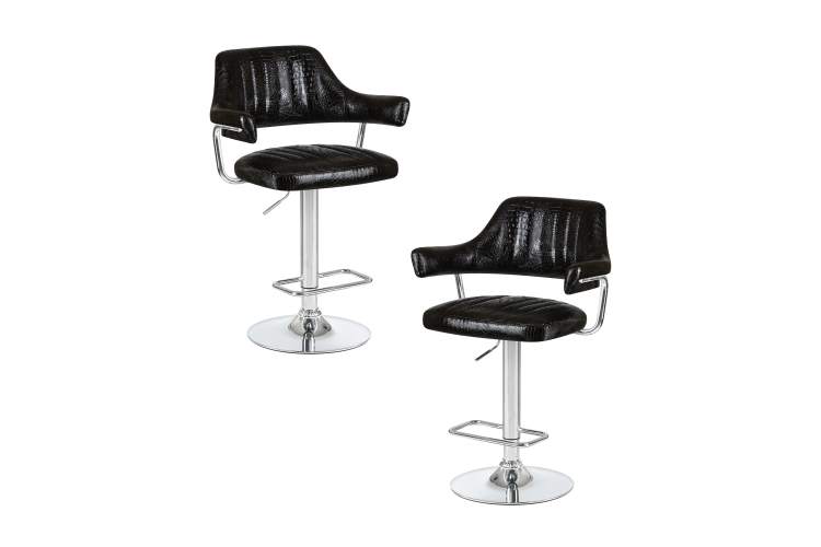 Набор 2 шт Стул барный DOBRIN CHARLY, чёрный крокодил