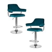 Набор 2 шт Стул барный DOBRIN CHARLY, морской волны велюр (MJ9-99)