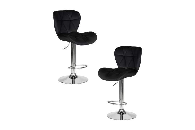Набор 2 шт Стул барный DOBRIN BARNY, черный велюр (MJ9-101)