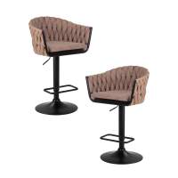 Набор 2 шт Стул барный DOBRIN LEON, коричневая ткань (LAR 275-3)