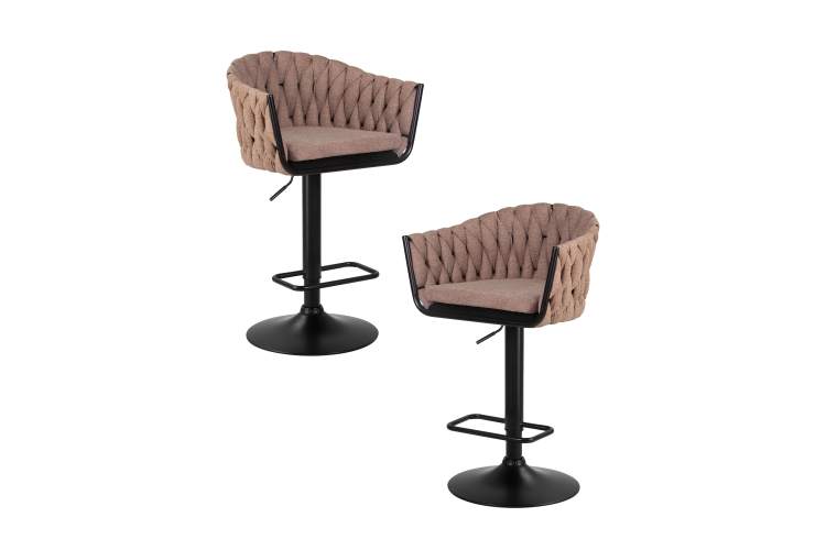 Набор 2 шт Стул барный DOBRIN LEON, коричневая ткань (LAR 275-3)