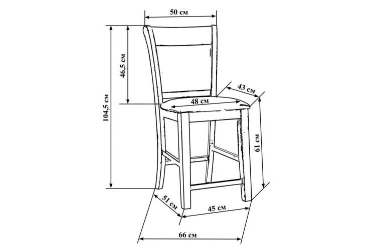 Стул полубарный DOBRIN ALAN COUNTER, эспрессо, чёрный-6
