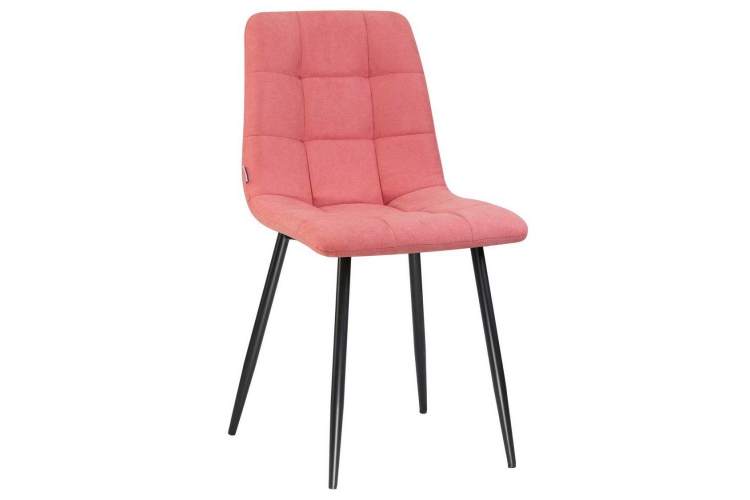 Стул обеденный DOBRIN ALEX, черные матовые ножки, розовая ткань (UF860-05B)