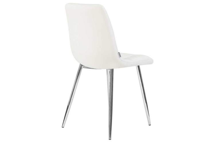 Стул обеденный DOBRIN ALEX, хром ножки, белая экокожа (P-02)-3