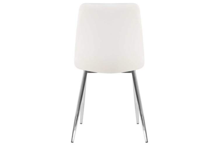 Стул обеденный DOBRIN ALEX, хром ножки, белая экокожа (P-02)-4