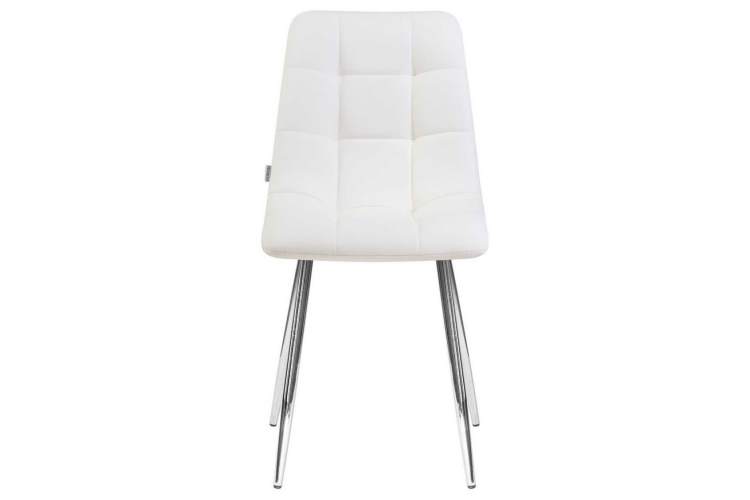 Стул обеденный DOBRIN ALEX, хром ножки, белая экокожа (P-02)-5