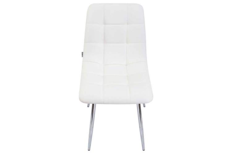 Стул обеденный DOBRIN ALEX, хром ножки, белая экокожа (P-02)-6