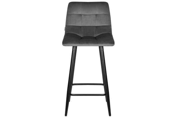 Набор 2 шт Стул полубарный DOBRIN OLIVIA, черные матовые ножки, темно-серый велюр (108-91)-6