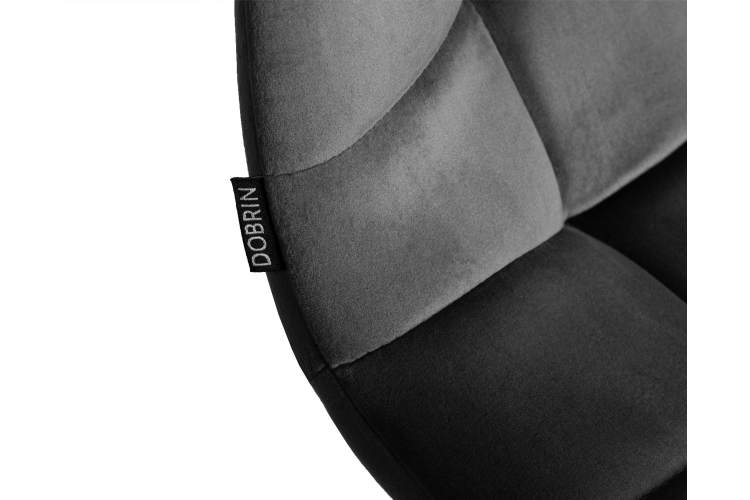 Набор 2 шт Стул полубарный DOBRIN OLIVIA, черные матовые ножки, темно-серый велюр (108-91)-7