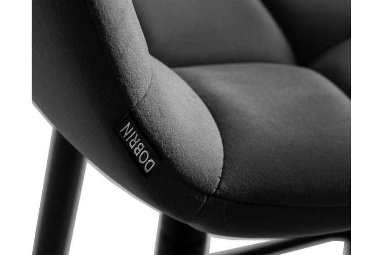 Стул полубарный DOBRIN OLIVIA, черные матовые ножки, темно-серый велюр (108-91)-7