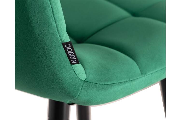 Стул полубарный DOBRIN OLIVIA, черные матовые ножки, зелёный велюр (108-64)-7