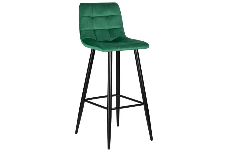 Набор 2 шт Стул барный DOBRIN NICOLE, черные матовые ножки, зелёный велюр (108-64)-1